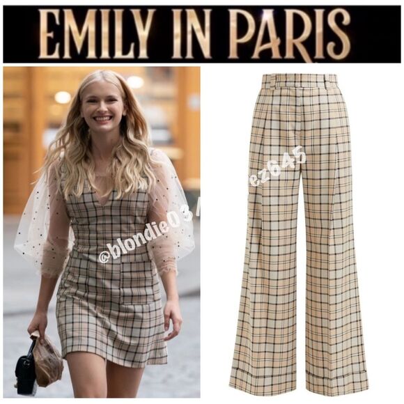 See by Chloe Checked twill trousers in natural French 40/US 8 NWT